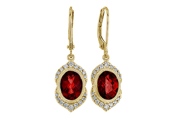 A329-82662: EARRING 3.06 GARNET 3.25 TGW