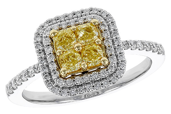 A329-86308: LDS RG .52 FANCY YELLOW DIAMONDS .85 TW