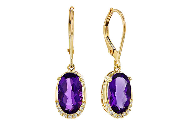 A329-89999: EARRINGS 2.70 TW AMETHYST 2.78 TGW (10x6MM OV)