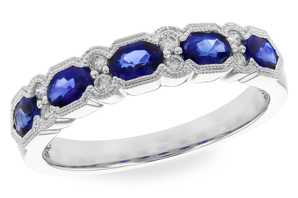 B328-97226: LDS WED RG .92 SAPPHIRE 1.04 TGW (4x3MM SAPP)