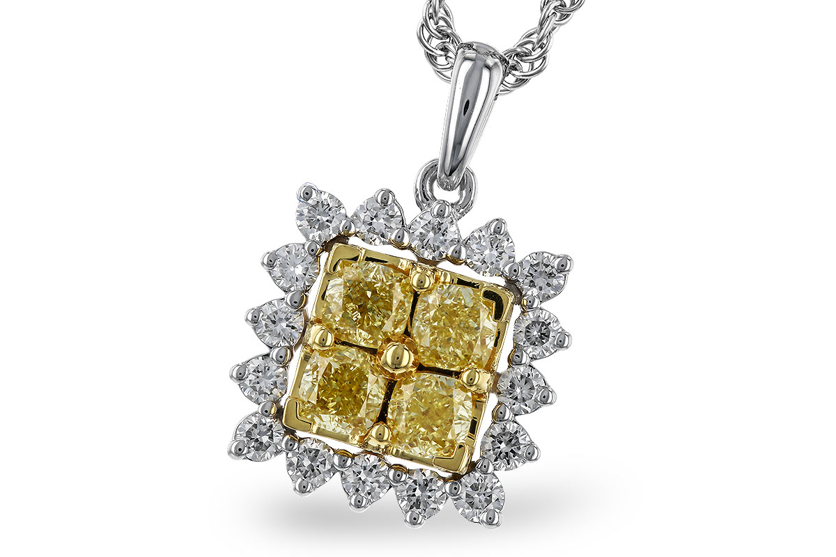 B329-86317: NECK .76 FANCY YELLOW DIAMONDS 1.09 TW