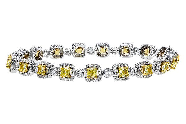 B329-86326: BRACELET 4.37 FANCY YELLOW DIAS 7.12 TW (7")