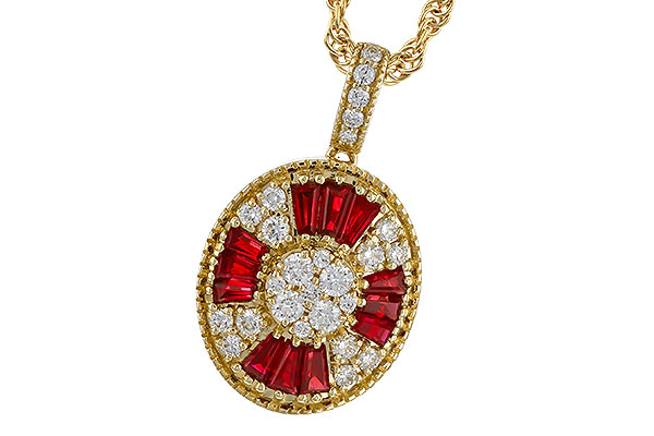 B329-89089: NECKLACE .54 TW RUBY .78 TGW