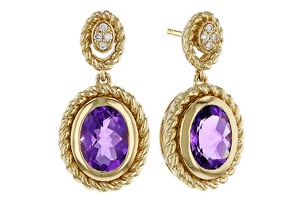 B329-90853: EARRINGS 1.98 AMETHYST 2.02 TGW (8x6MM AMY)