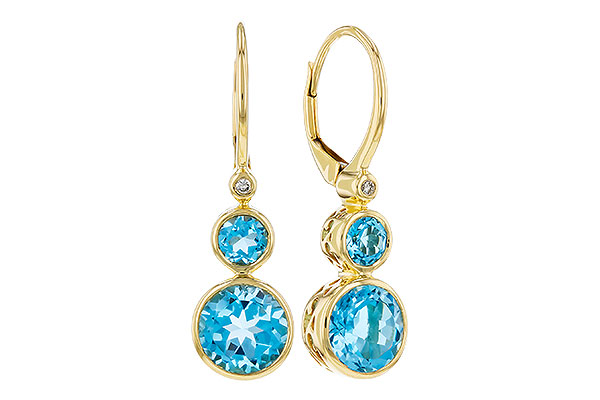 B330-73580: EARR 3.25 TW BLUE TOPAZ 3.27 TGW (4MM/7MM BT)