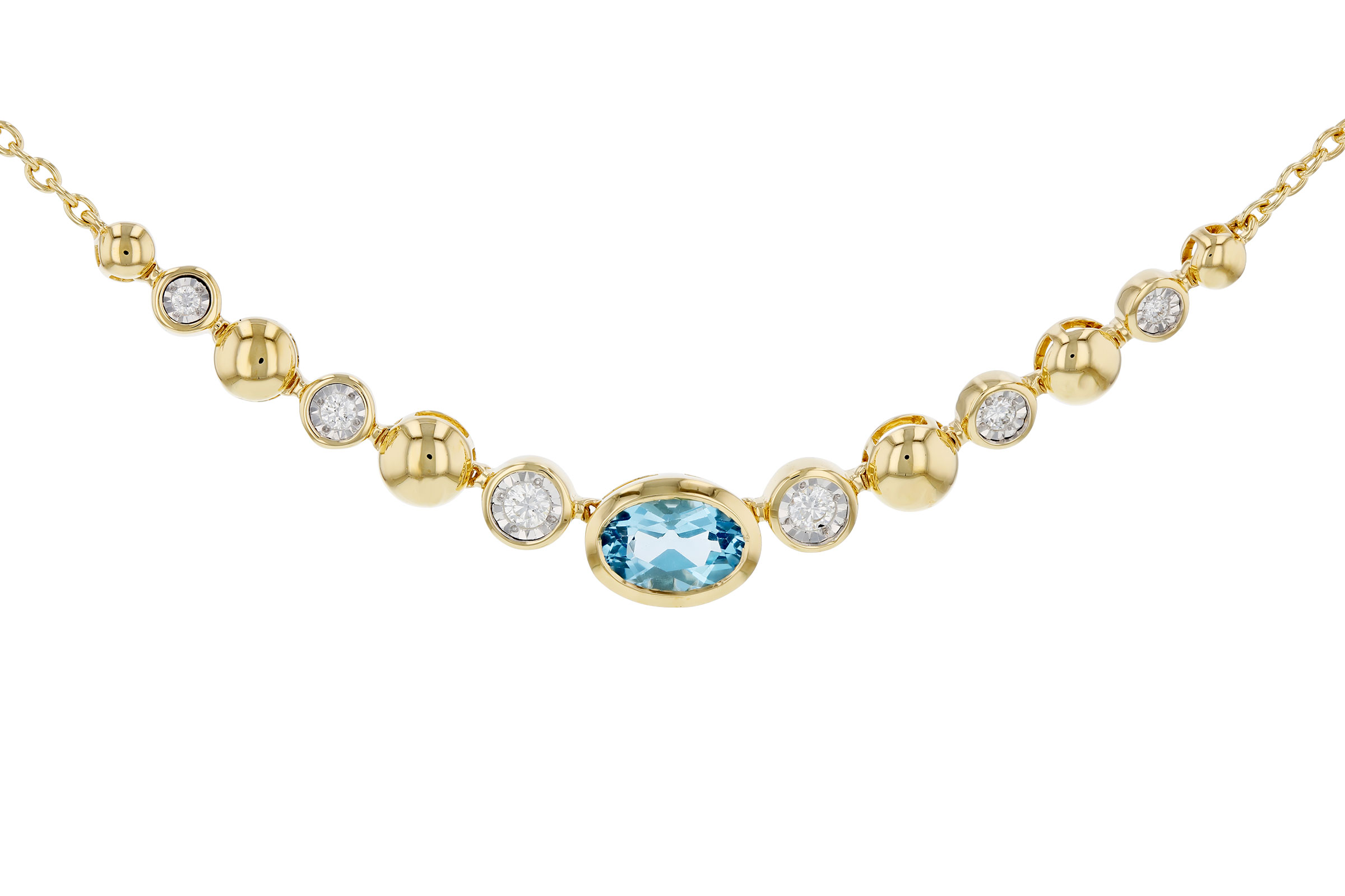 B330-74517: NECKLACE .83 SWISS BLUE TOPAZ .95 TGW (17")