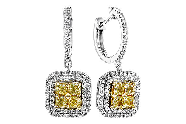 C329-85417: EARR 1.04 FANCY YELLOW DIAMONDS 1.62 TW