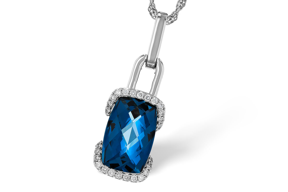 C329-90853: NECK 3.75 LONDON BLUE TOPAZ 3.90 TGW (12x8MM LBT)