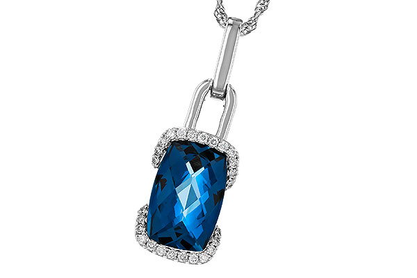 C329-90853: NECK 3.75 LONDON BLUE TOPAZ 3.90 TGW (12x8MM LBT)