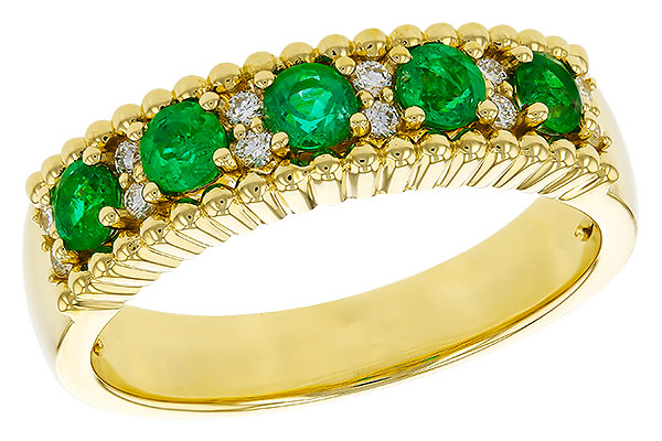 C329-90898: LDS WED RG .48 TW EMERALD .60 TGW
