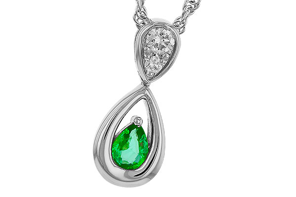 D329-86326: NECKLACE .10 EMERALD .16 TGW (4x3 EMER)