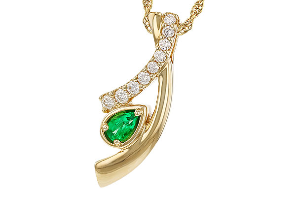 D329-88107: NECKLACE .17 EMERALD .34 TGW (5x3 EMER)