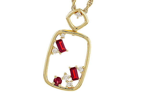 D329-88135: NECKLACE .33 TW RUBY .44 TGW