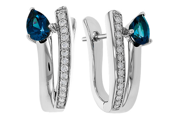 D329-89071: EARR .88 LONDON BLUE TOPAZ 1.08 TGW (6x4MM LBT)