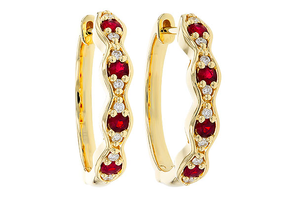 D329-90835: EARRINGS .28 TW RUBY .34 TGW