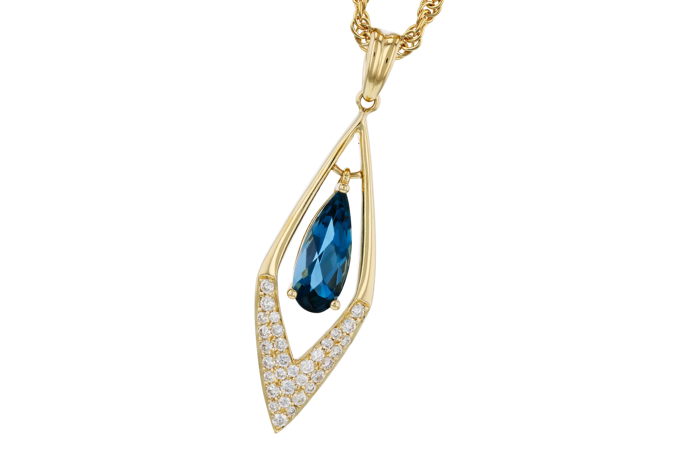 D330-75398: NECK .85 LONDON BLUE TOPAZ 1.02 TGW (10x4MM LBT)