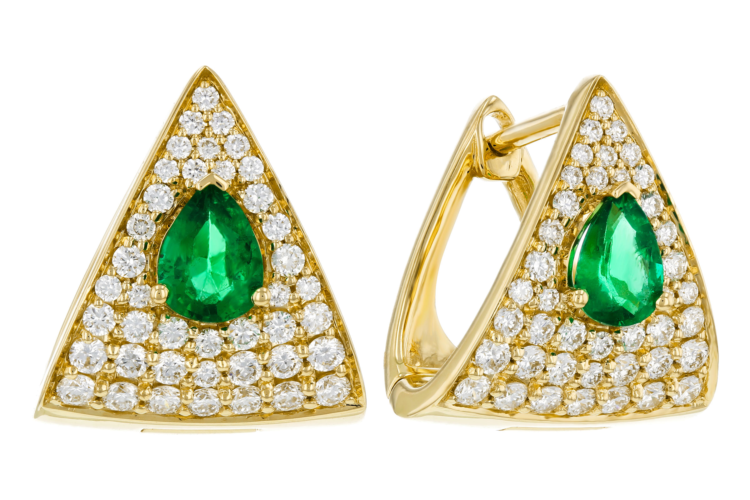 D330-75453: EARRINGS .45 TW EMERALD 1.00 TGW (5x4MM EM)