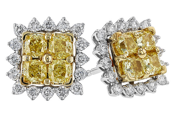 E329-86316: EARR 1.04 FANCY YELLOW DIAMONDS 1.44 TW