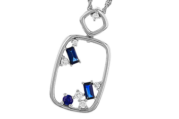 E329-88135: NECKLACE .35 TW SAPPHIRE .46 TGW