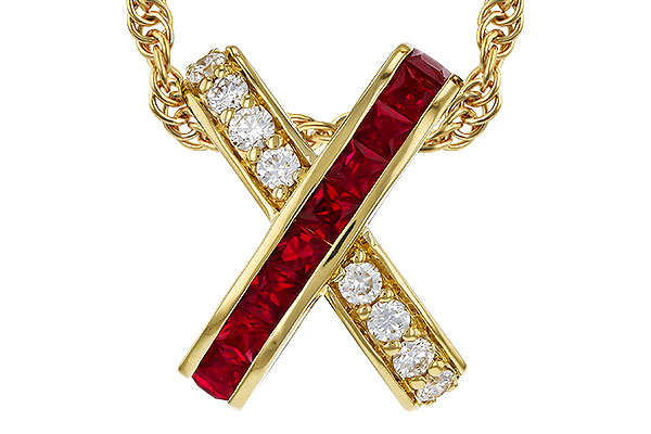 E329-90844: NECKLACE .53 TW RUBY .70 TGW