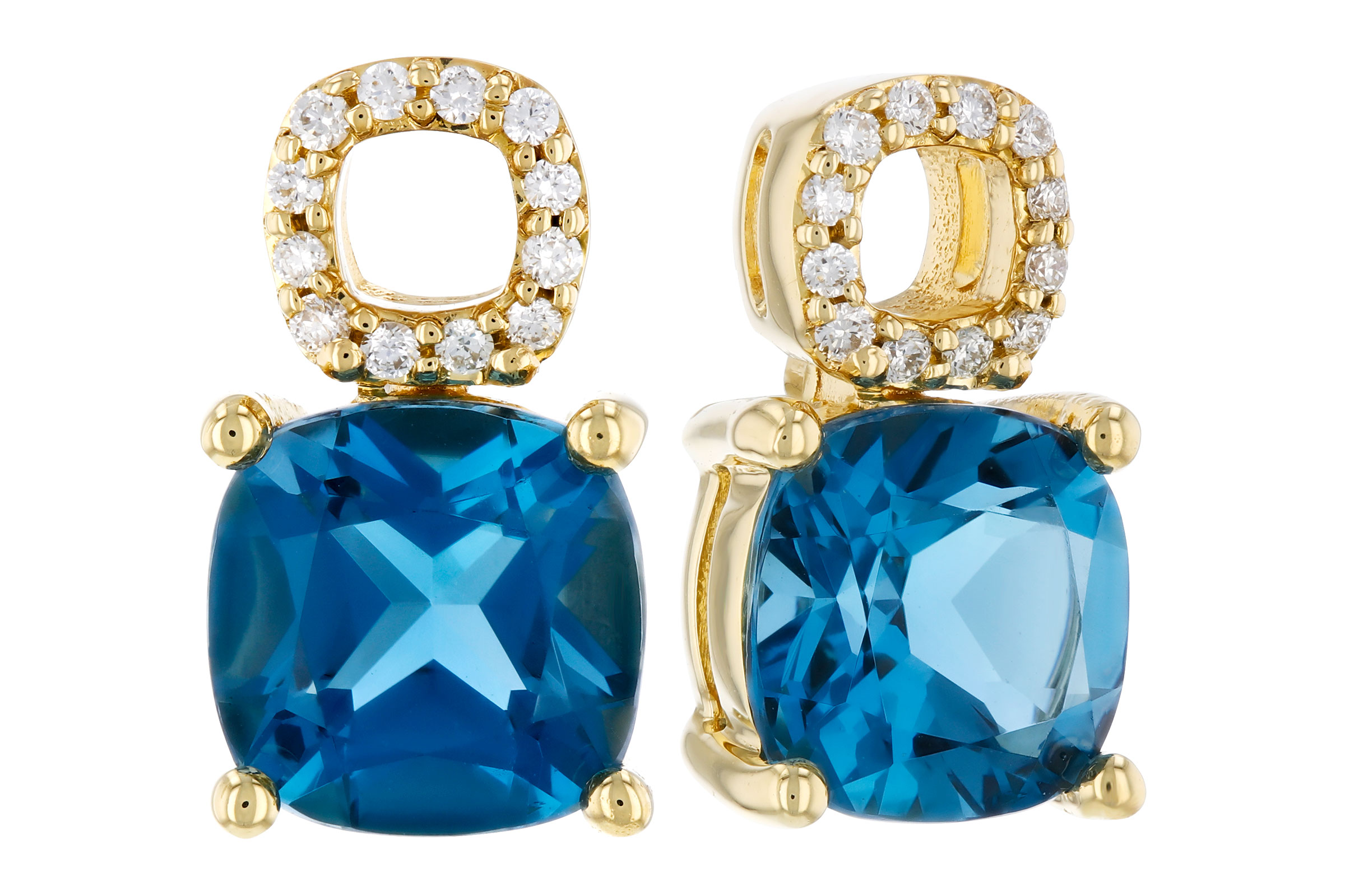 E330-75416: EARR 1.92 TW LONDON BLUE TOPAZ 1.98 TGW (6MM LBT)