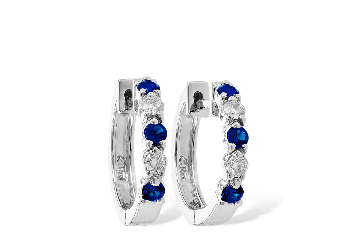 F056-21753: EARRINGS .33 SAPP .52 TGW