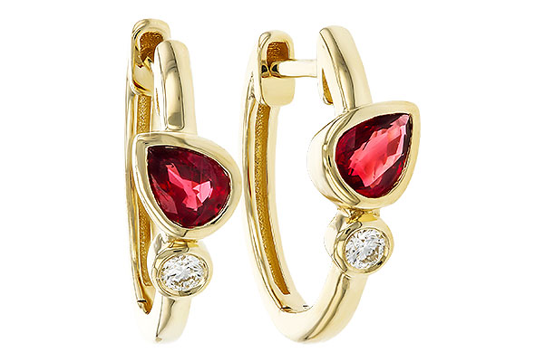 F329-87271: EARRINGS .48 RUBY .54 TGW