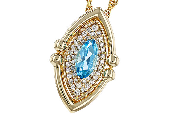 F329-90844: NECKLACE .54 BLUE TOPAZ .70 TGW (8x4MM BT)