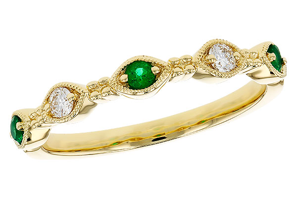 F330-73625: LDS WED RG .10 TW EMERALD .19 TGW