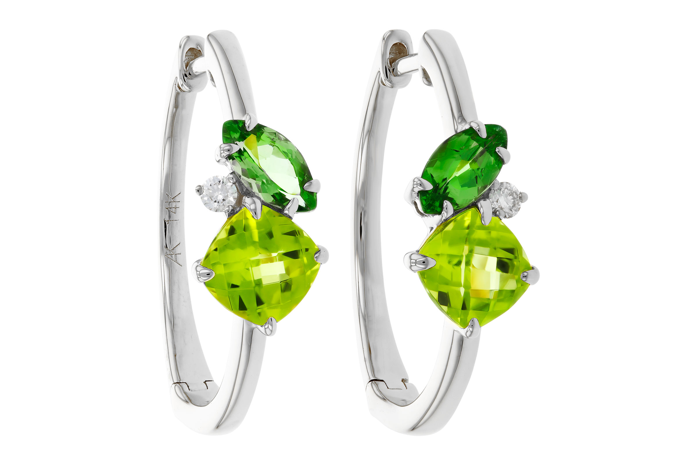 F330-75380: EARRINGS 1.69 TW SEMI-PREC (PER,TSAV) 1.73 TGW
