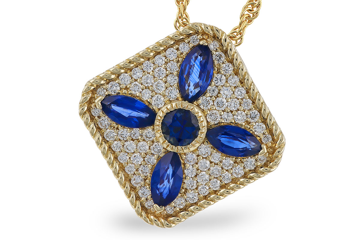G329-87198: NECKLACE .89 TW SAPPHIRE 1.20 TGW