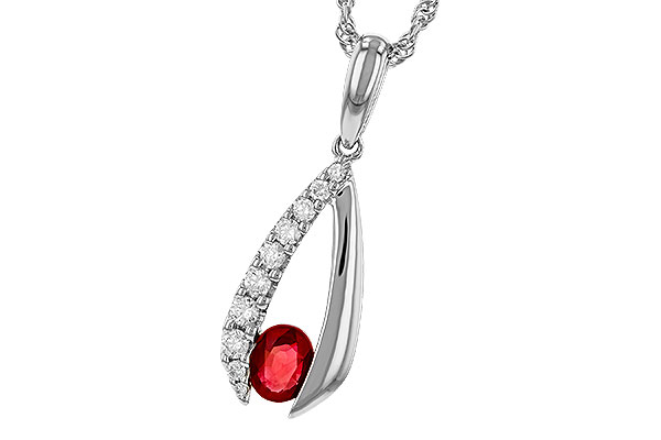 G329-87271: NECKLACE .34 RUBY .50 TGW (5x4 RUBY)