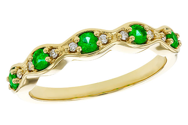 G329-90834: LDS WED RG .21 TW EMERALD .27 TGW