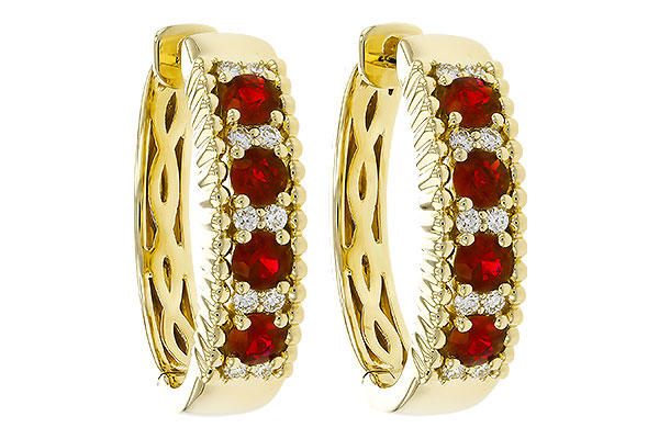 G329-90889: EARRINGS .54 TW RUBY .66 TGW