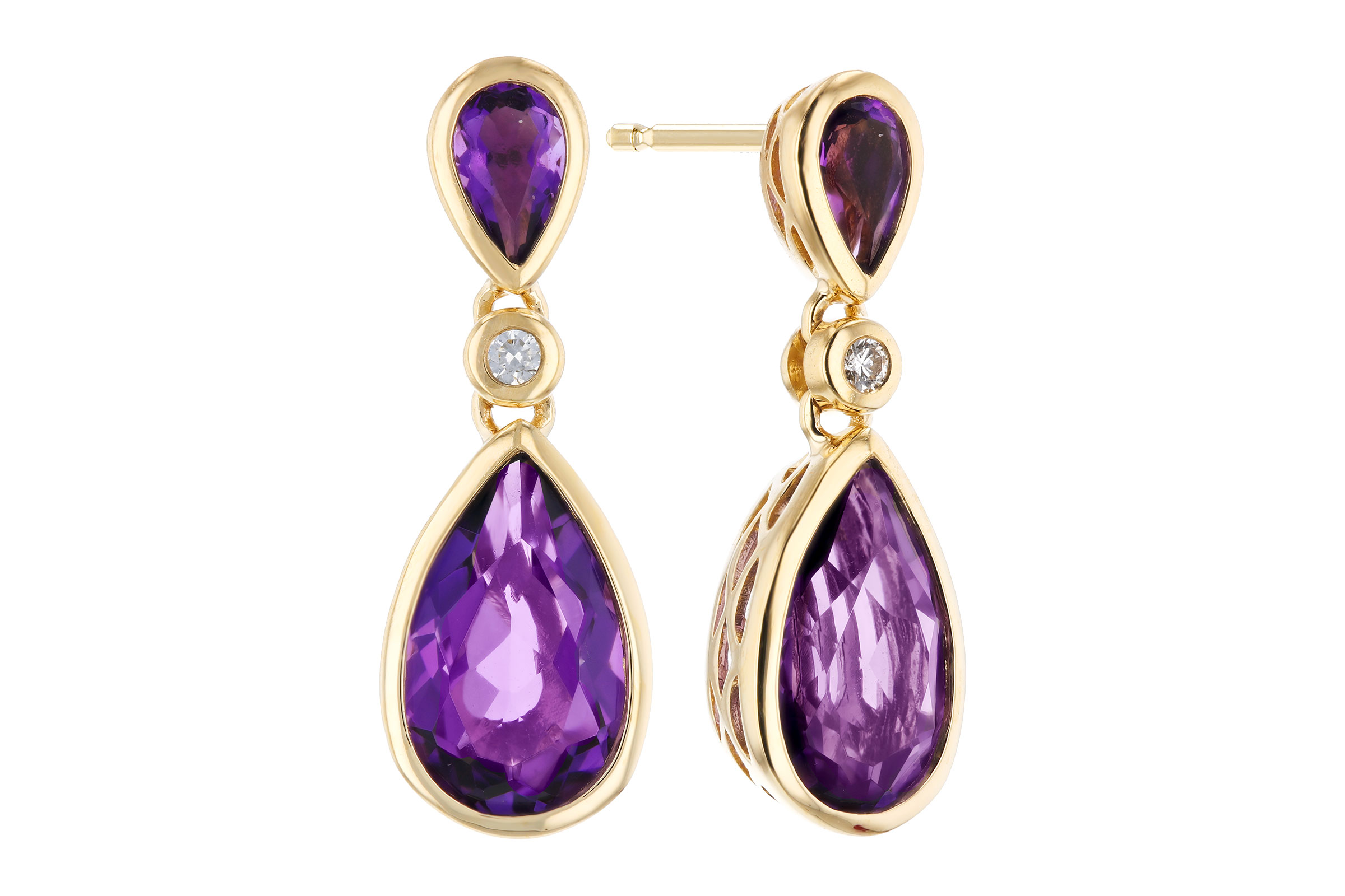 G330-76280: EARRINGS 2.80 TW AMETHYST 2.84 TGW