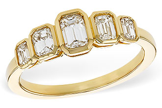 H329-90880: LDS DIA WED RG .90 TW EMERALD CUTS