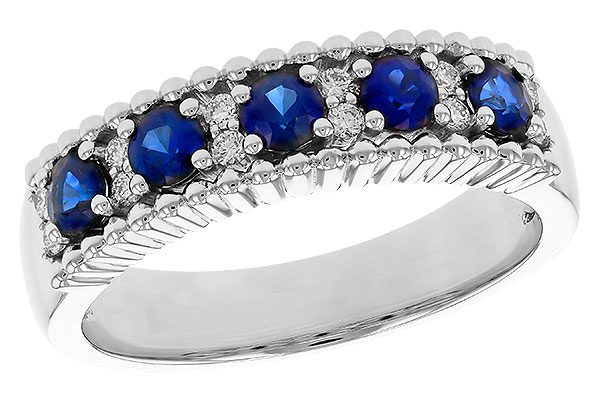 H329-90889: LDS WED RG .64 TW SAPPHIRE .76 TGW