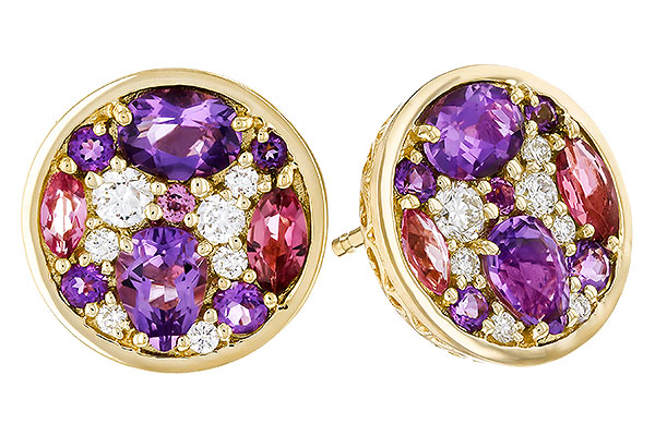 H329-90907: EARR .82 TW SEMI-PRECIOUS (P.TOUR, AMY) .98 TGW