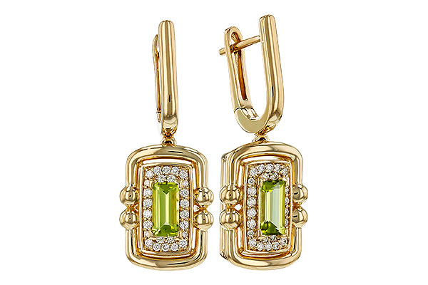 H330-73598: EARRINGS .71 TW PERIDOT .88 TGW (6x3MM PER)