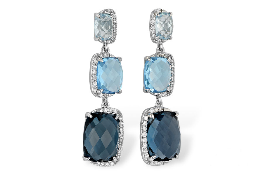 K243-52689: EARR 12.37 BLUE TOPAZ 12.66 TGW