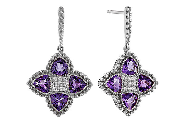 K329-87189: EARRINGS 1.41 AMETHYST 1.50 TGW