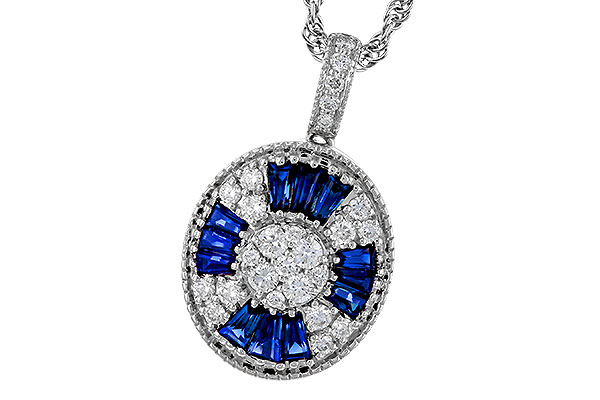 K329-89080: NECKLACE .56 TW SAPPHIRE .80 TGW