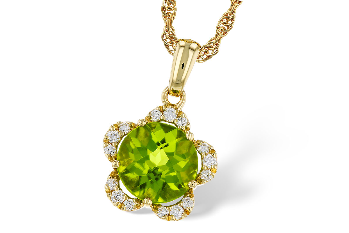 K329-90834: NECKLACE 2.16 PERIDOT 2.28 TGW (8MM RD)