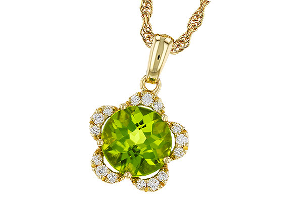 K329-90834: NECKLACE 2.16 PERIDOT 2.28 TGW (8MM RD)