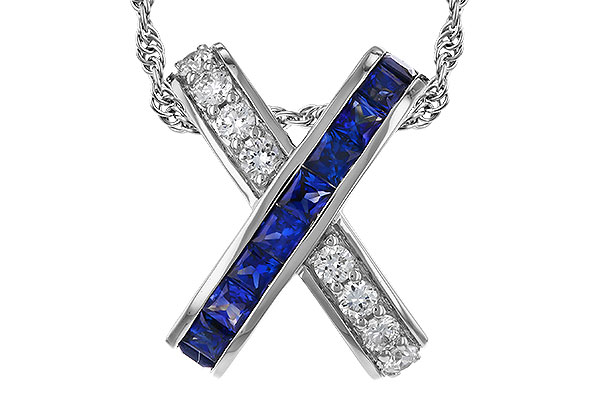 K329-90852: NECKLACE .60 TW SAPPHIRE .77 TGW