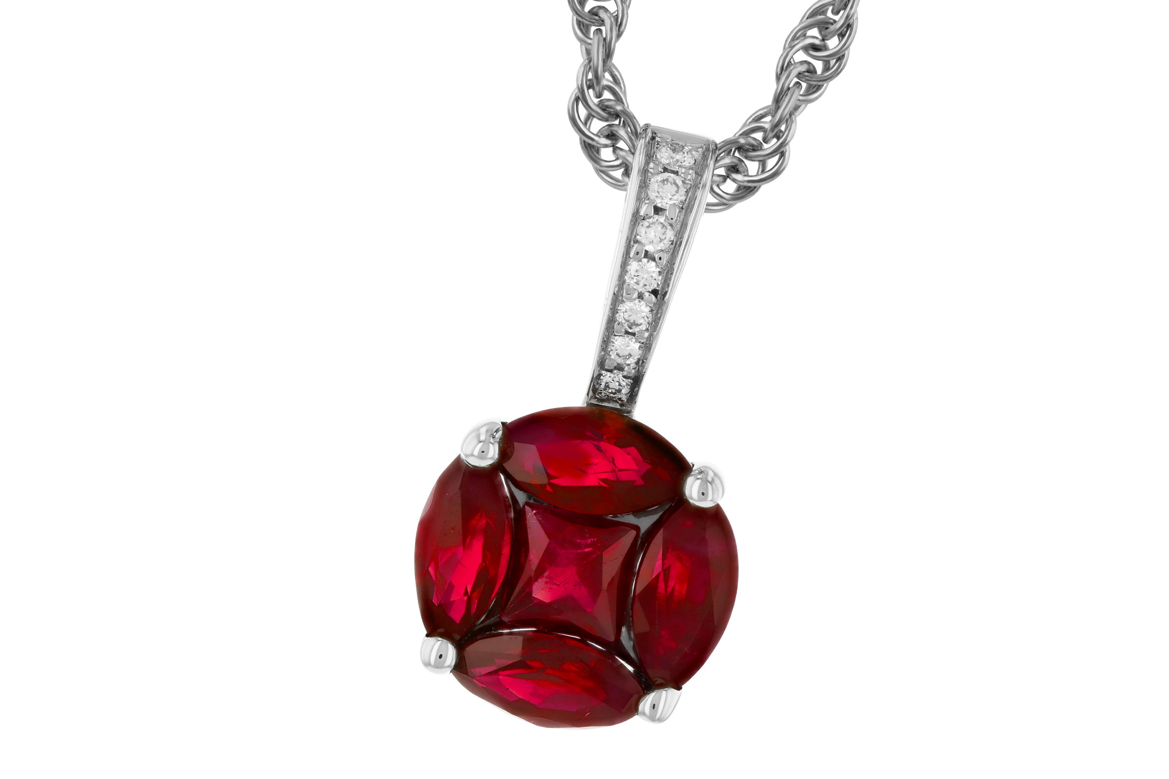 K330-73625: NECKLACE .80 RUBY .82 TW