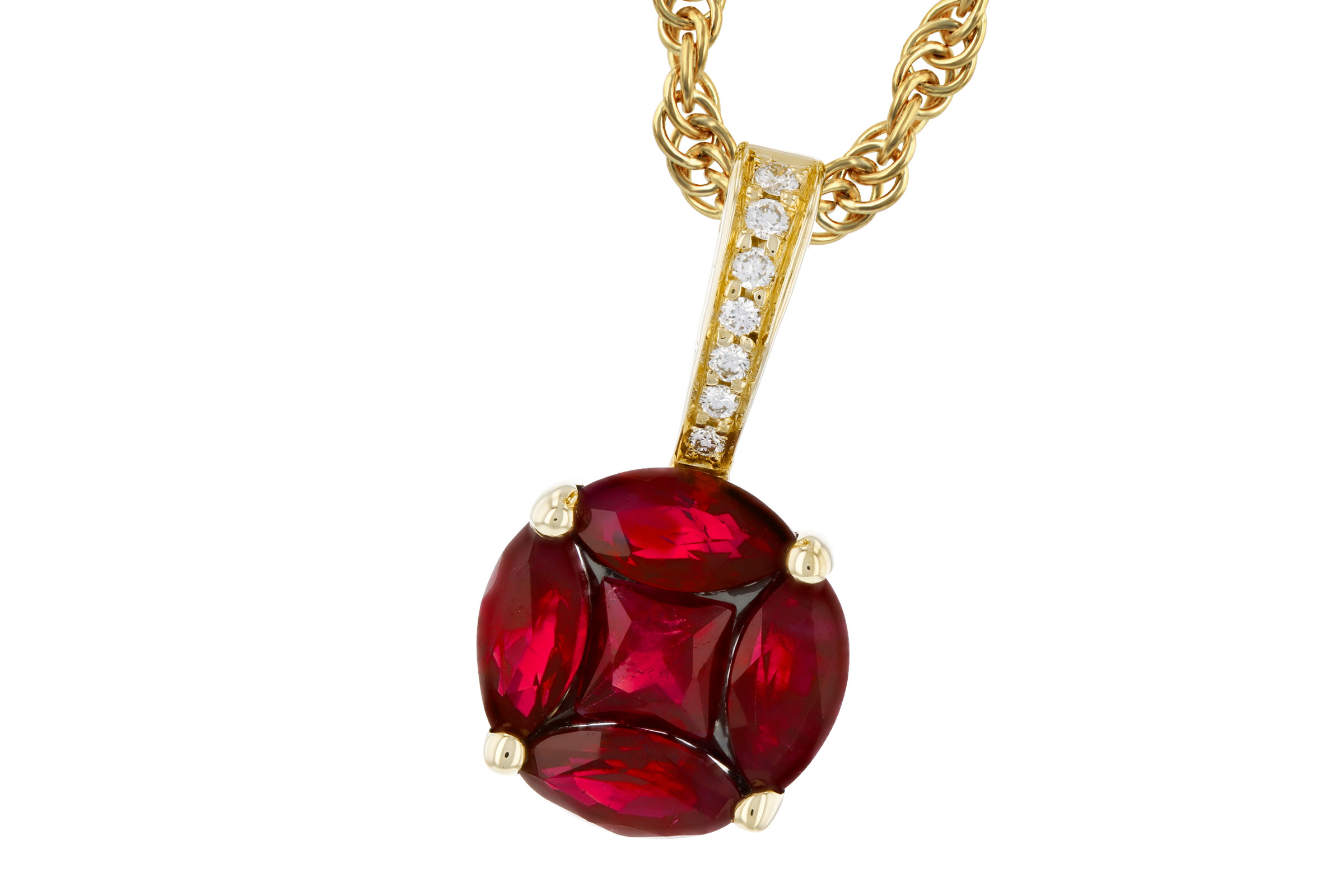 K330-73625: NECKLACE .80 RUBY .82 TW