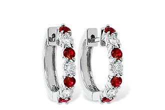 L056-21752: EARRINGS .64 RUBY 1.05 TGW