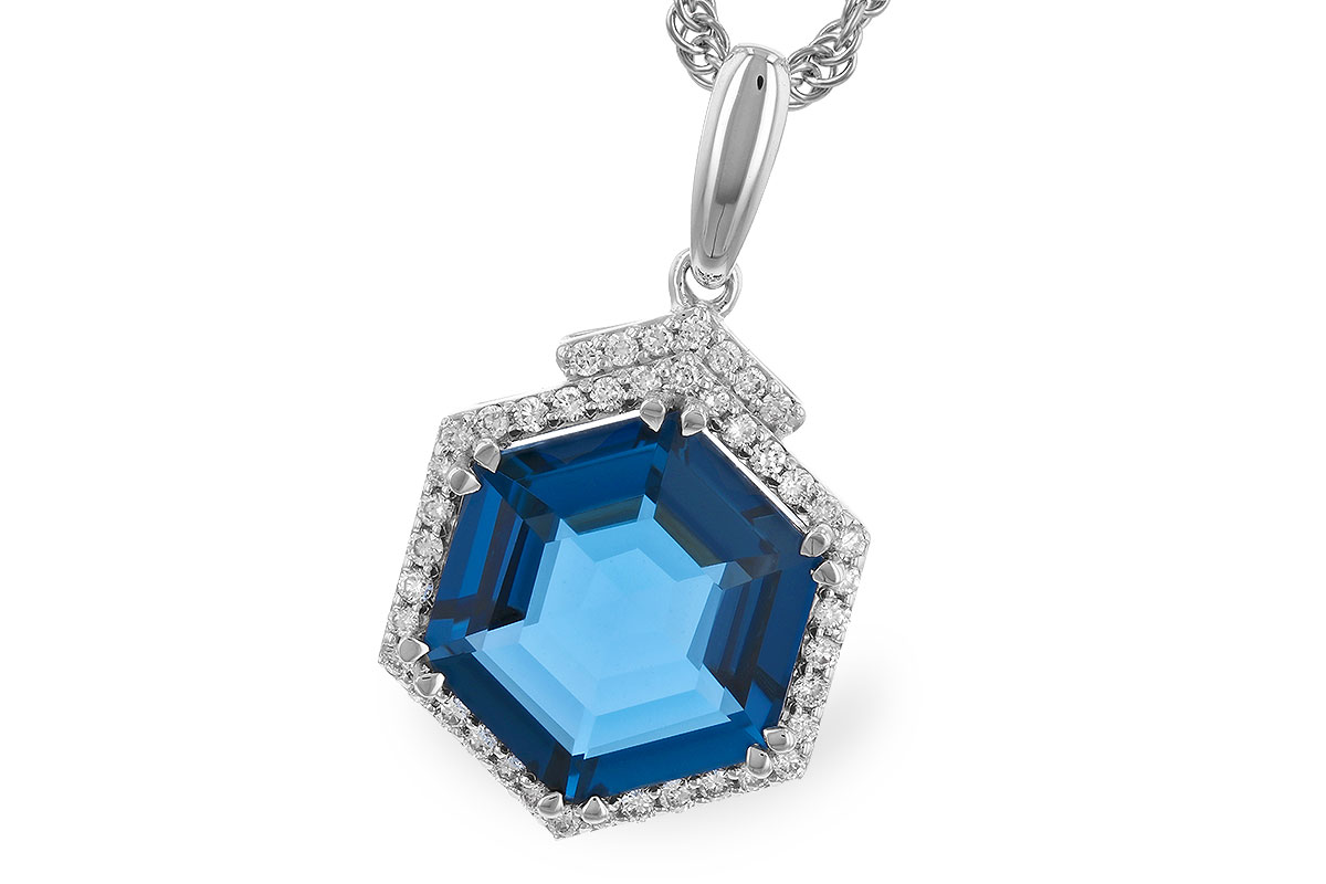 L328-95425: NECK 3.94 TW LONDON BLUE TOPAZ 4.12 TGW