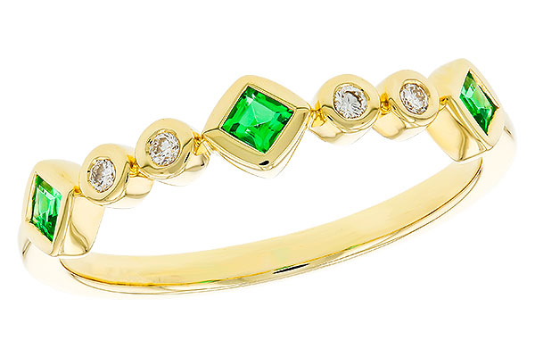 L329-87261: LDS WED RG .14 TW EMERALD .19 TGW